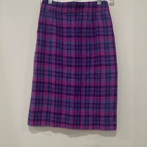 Chic Vintage 70s Plaid Pencil Skirt